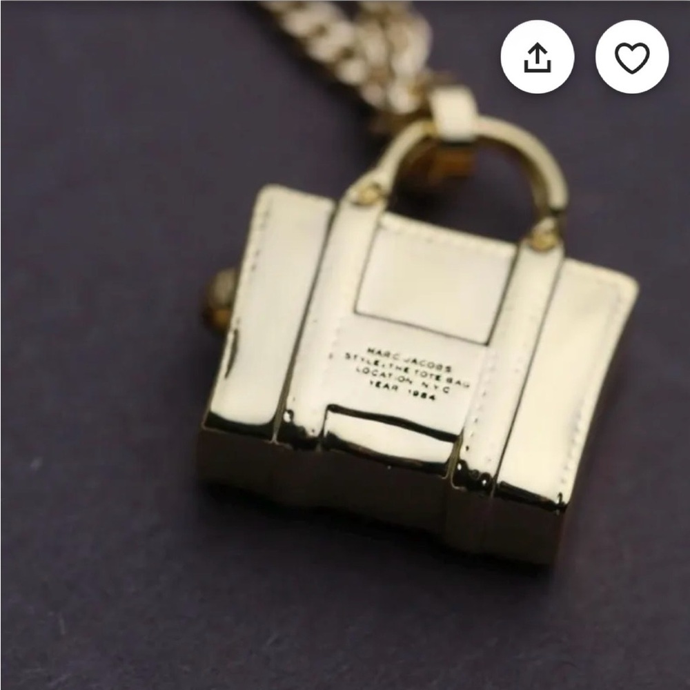 Marc Jacobs Gold Tote Bag Charm Necklace - Picture 3 of 7